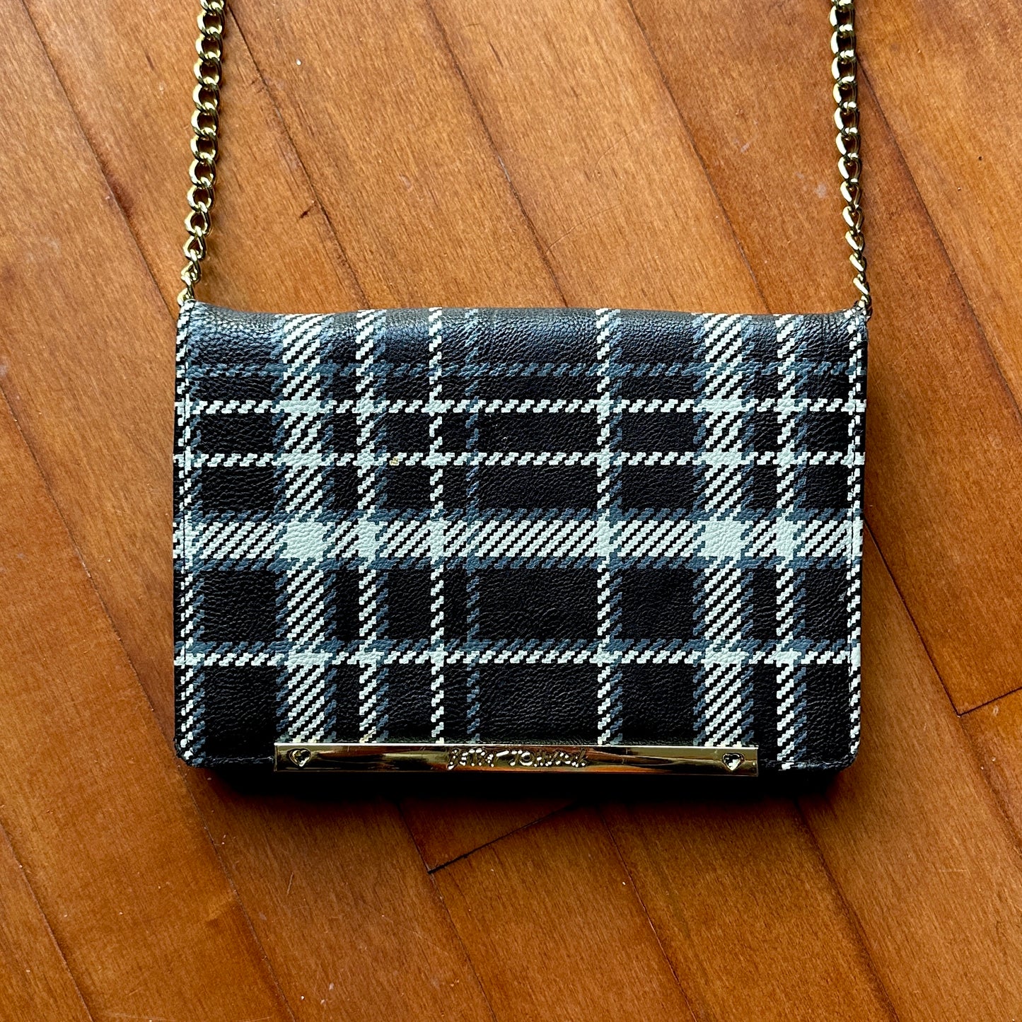 Betsy Johnson Plaid Purse with Card Holder - Cherry Buzz