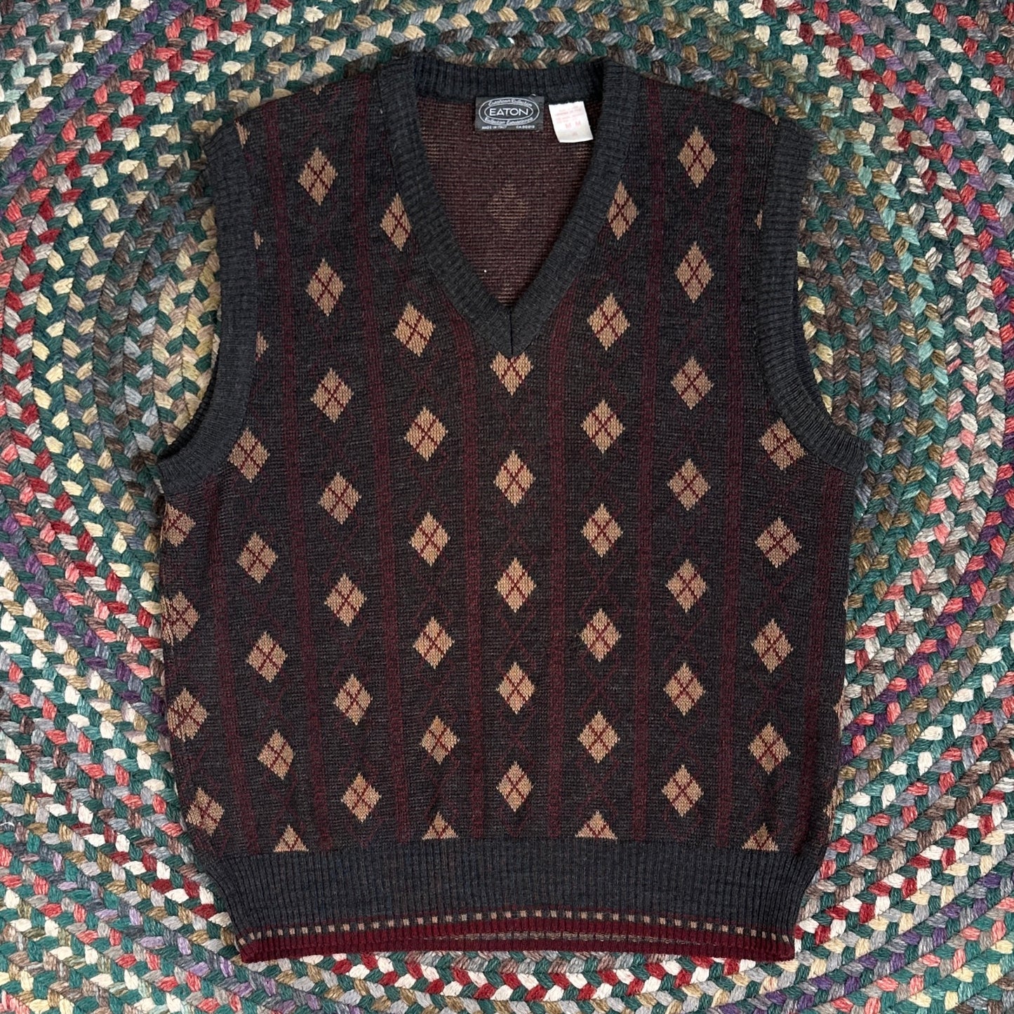 Eaton European Collection Vintage Argyle Sweater Vest, M