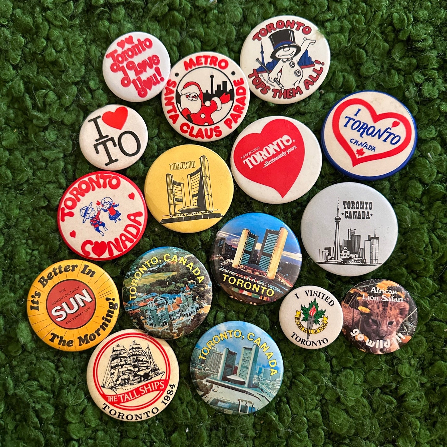 Vintage Pin Back Buttons - Cherry Buzz