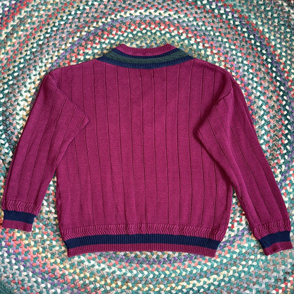 Vintage Adirondack by Savile Row Knit Cotton Sweater, L