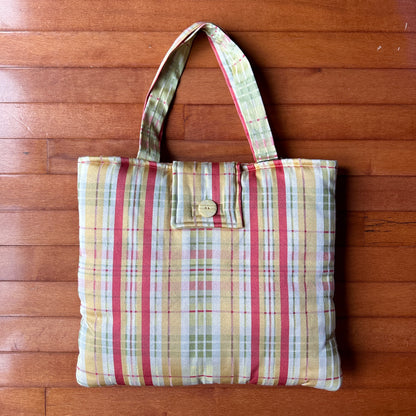 Re-Worked Yellow Puffy Tote Bag