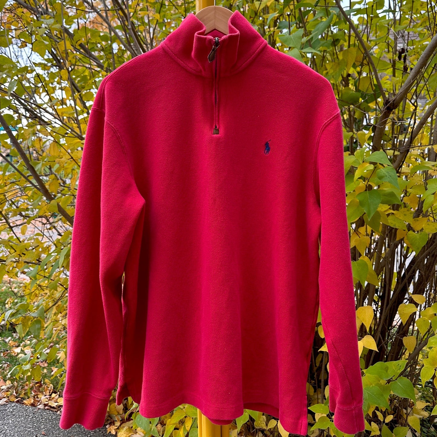 Polo by Ralph Lauren Red Quarter Zip, L - Cherry Buzz