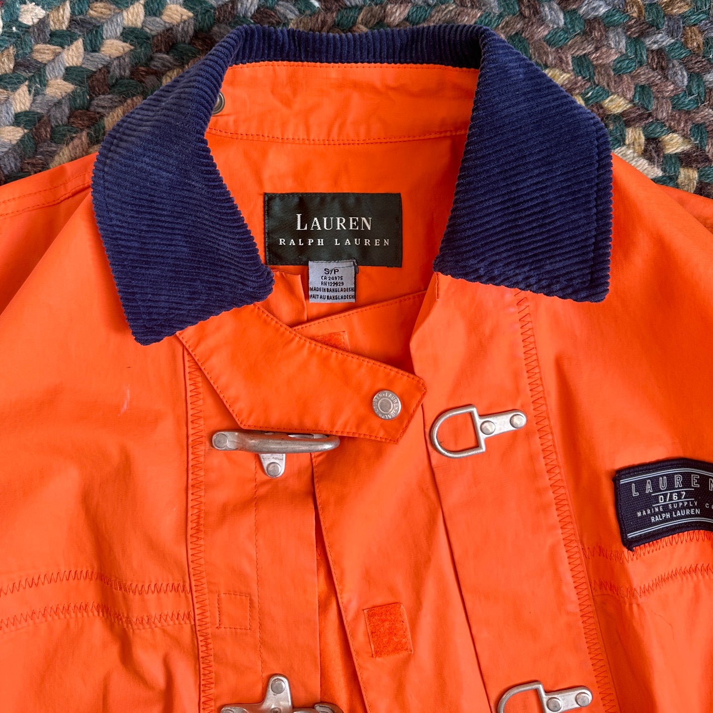 Lauren Ralph Lauren Martinique Orange Marine Supply Jacket, S