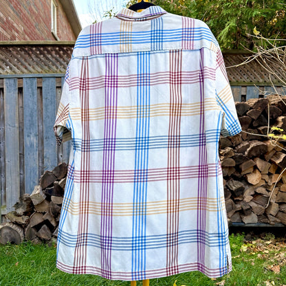 Tommy Bahama Tattersall Check Button Down, XL - Cherry Buzz