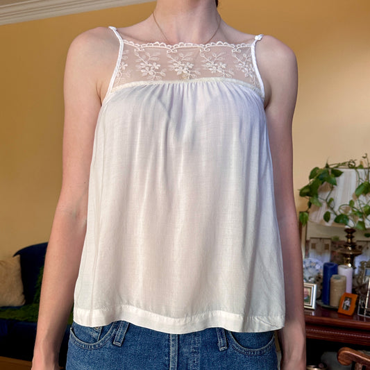 Costa Blanca White Camisole with Lace Detailing, S