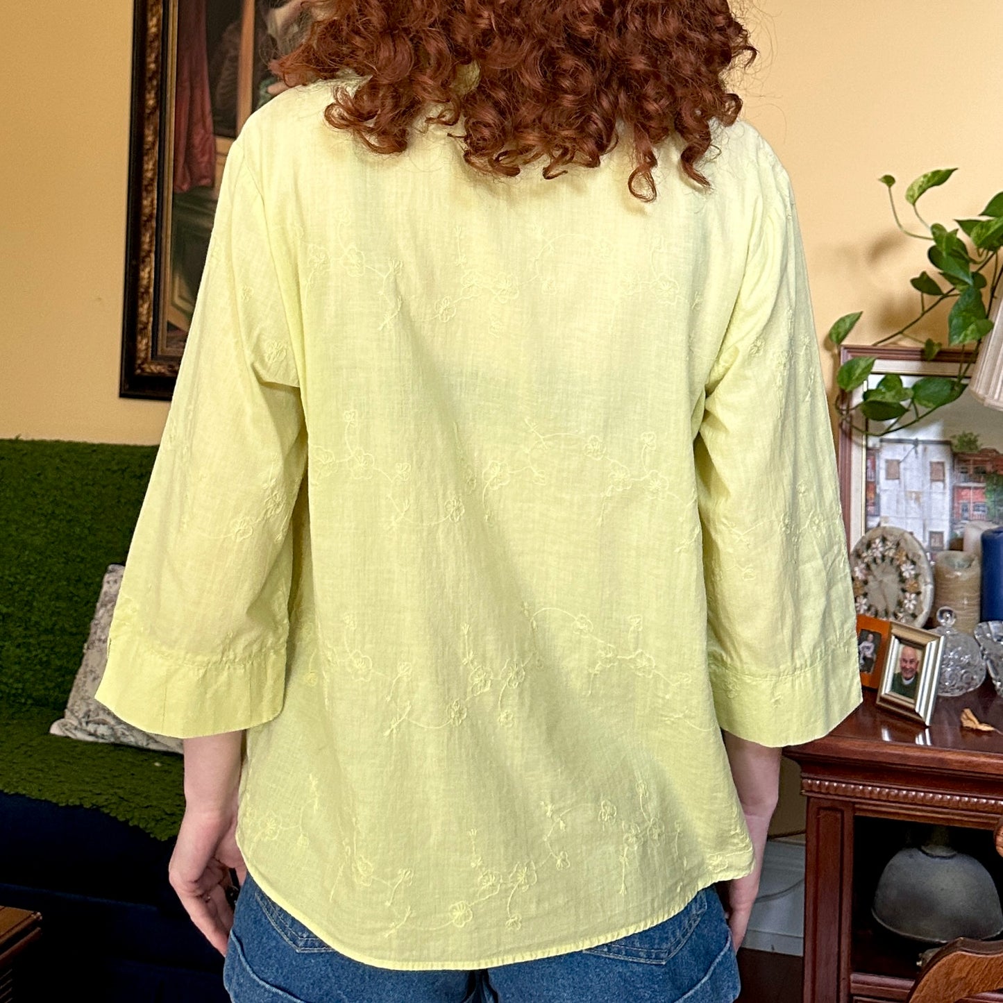 Green Cotton Blouse, M