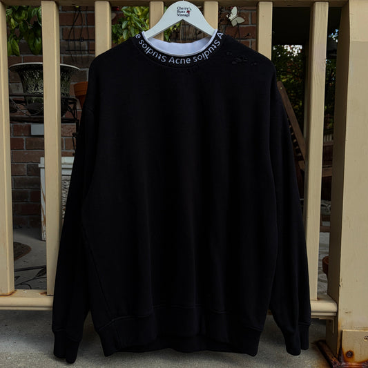 Acne Studios Black Crew Neck Sweater, M