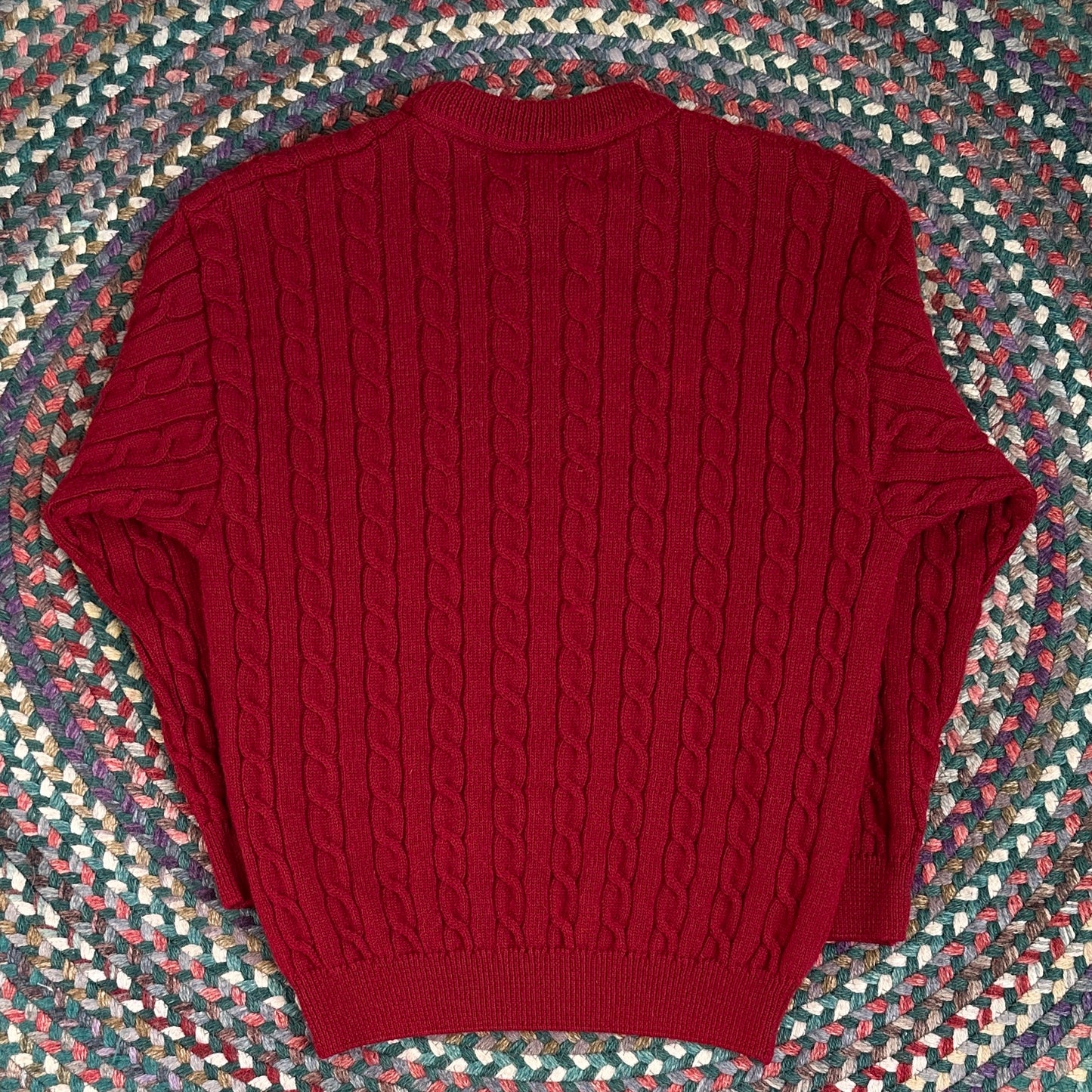 Saffo Tricot Red Wool Blend Sweater, L