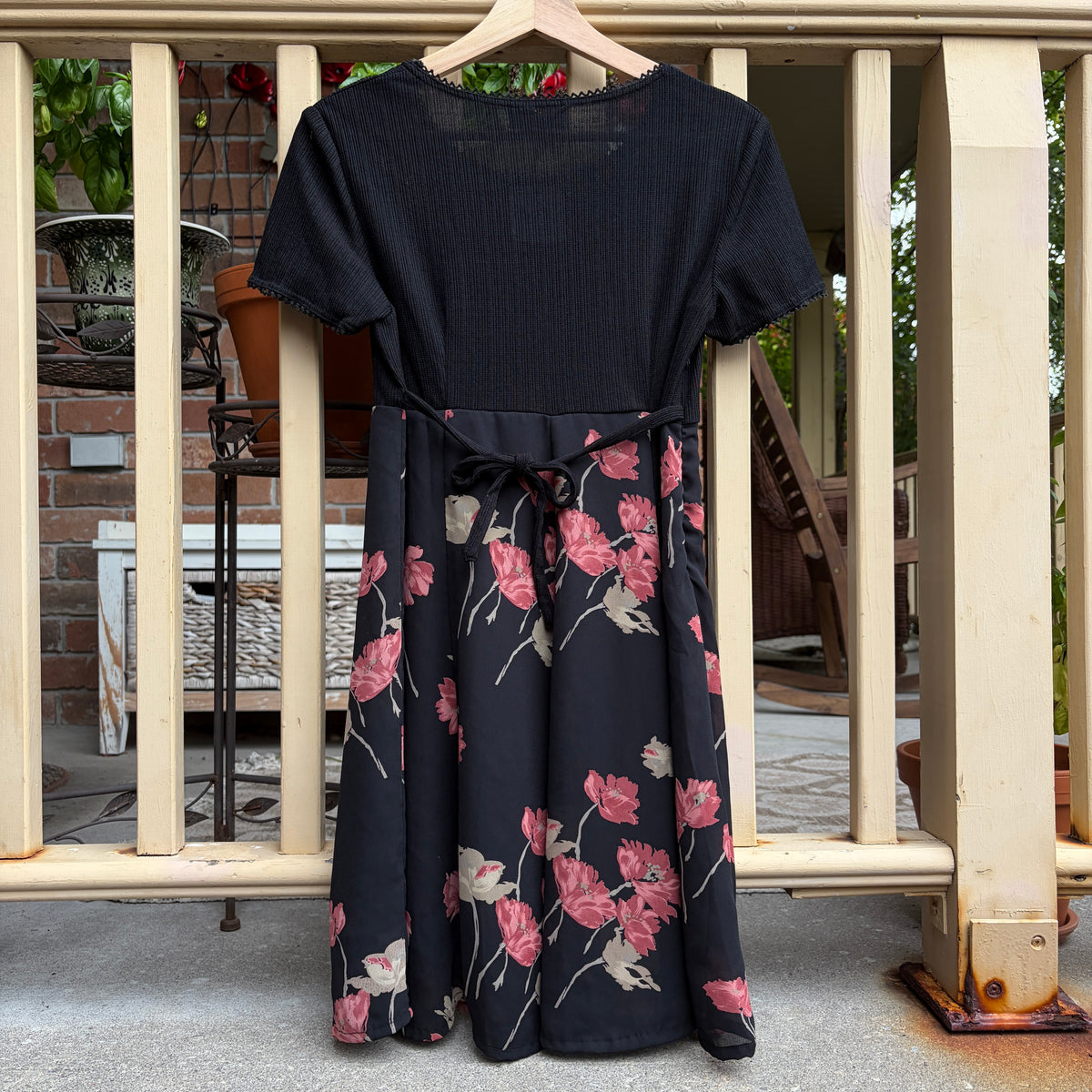 Black Floral Dress, S