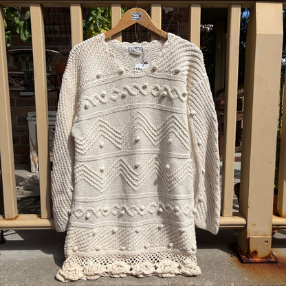 Climax Knit Floral Long Sweater, M