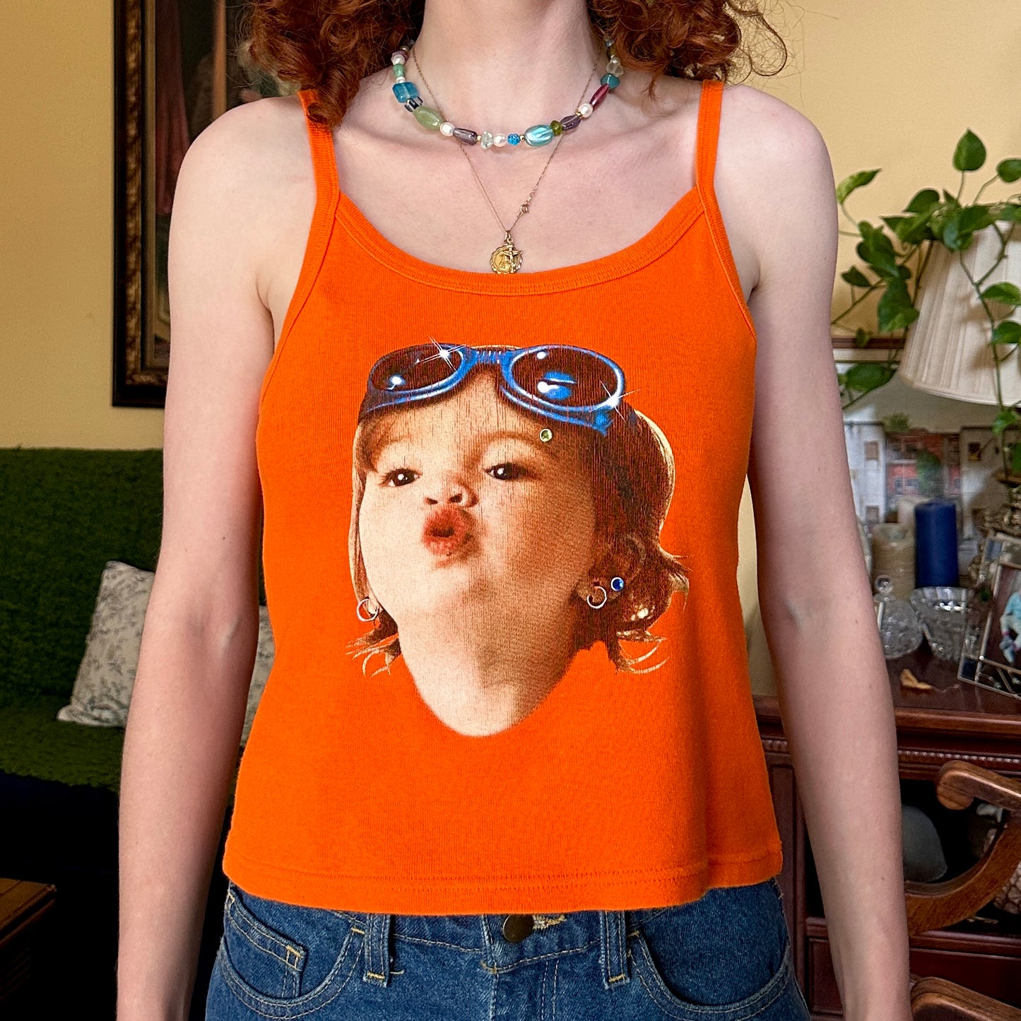 Baby Grace by Heavy Metal 90s Orange Tank Top, M