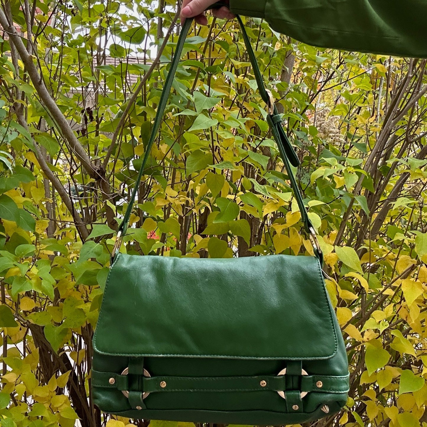 AJ Valenci Green Leather Bag - Cherry Buzz