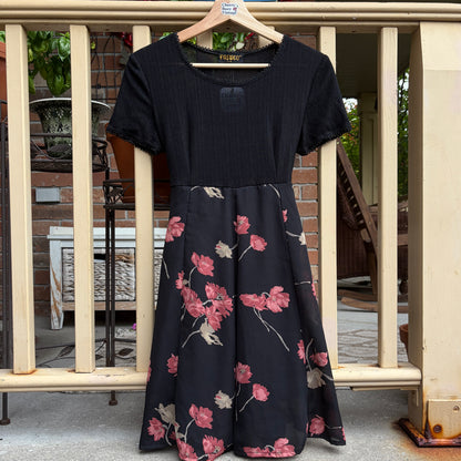 Black Floral Dress, S