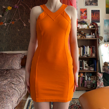 Simon Chang Orange Cocktail Dress, M