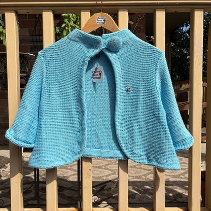Bebe Baby Blue Short Sleeve Cardigan, XS