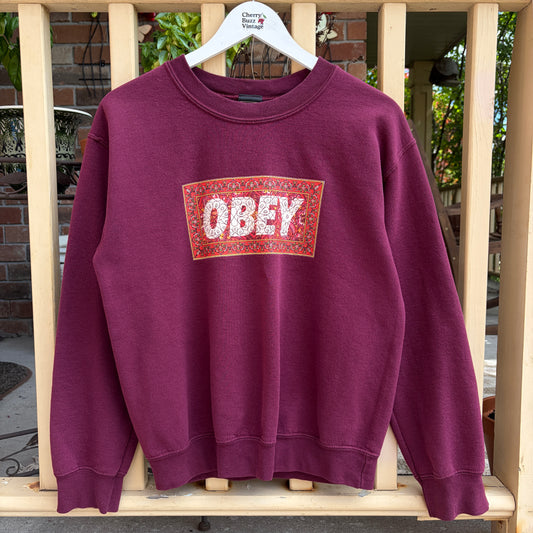 Burgundy Obey Crew Neck, S
