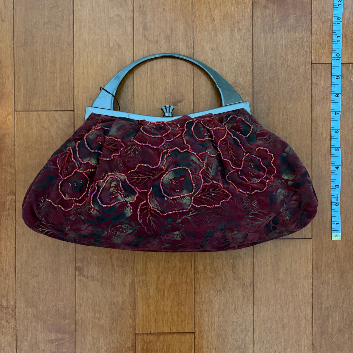 Burgundy Beaded Purse