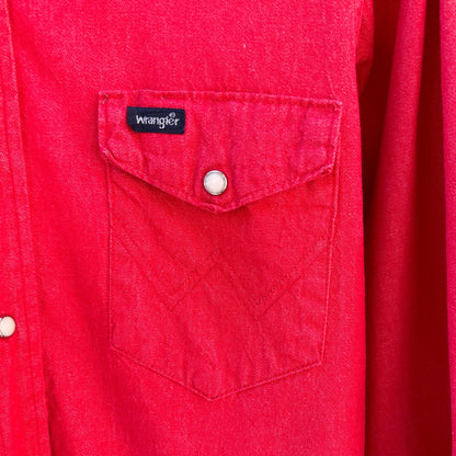 Wrangler Vintage Red Button Down, M - Cherry Buzz