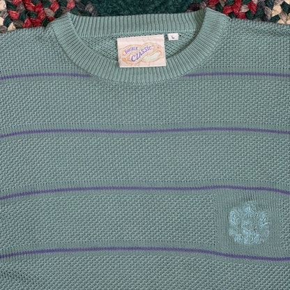 Double Classic Teal Crew Neck, L