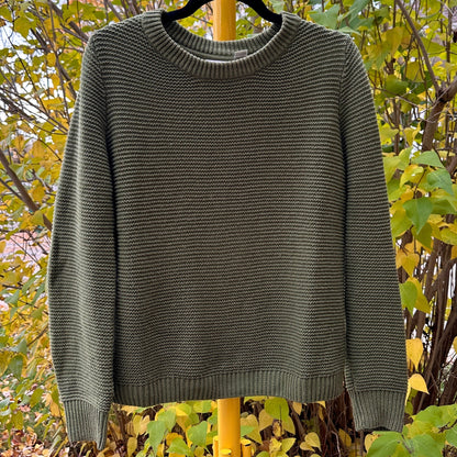 Noisy May Green Cable Knit Sweater, M - Cherry Buzz