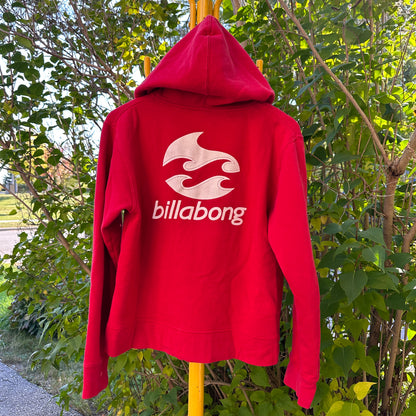 Billabong Red Zip-Up Sweater, L - Cherry Buzz