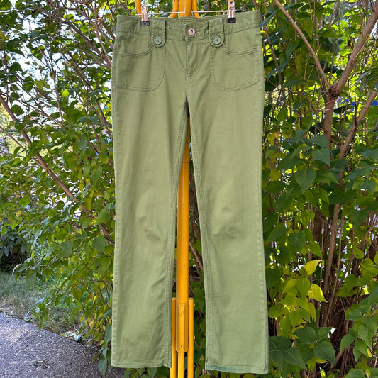 Tommy Hilfiger Low-Rise Green Pants, 4 - Cherry Buzz