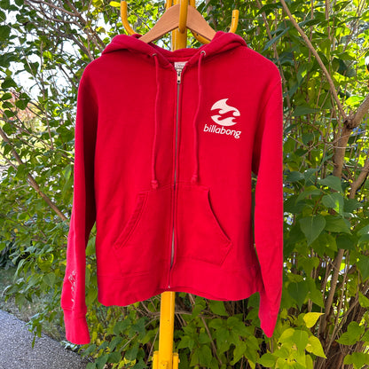 Billabong Red Zip-Up Sweater, L - Cherry Buzz