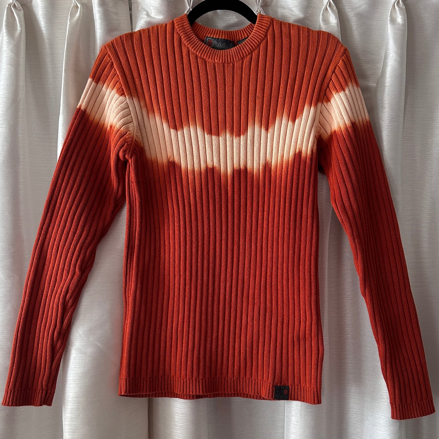 Prototyped Orange Ribbed Cotton Sweater, S