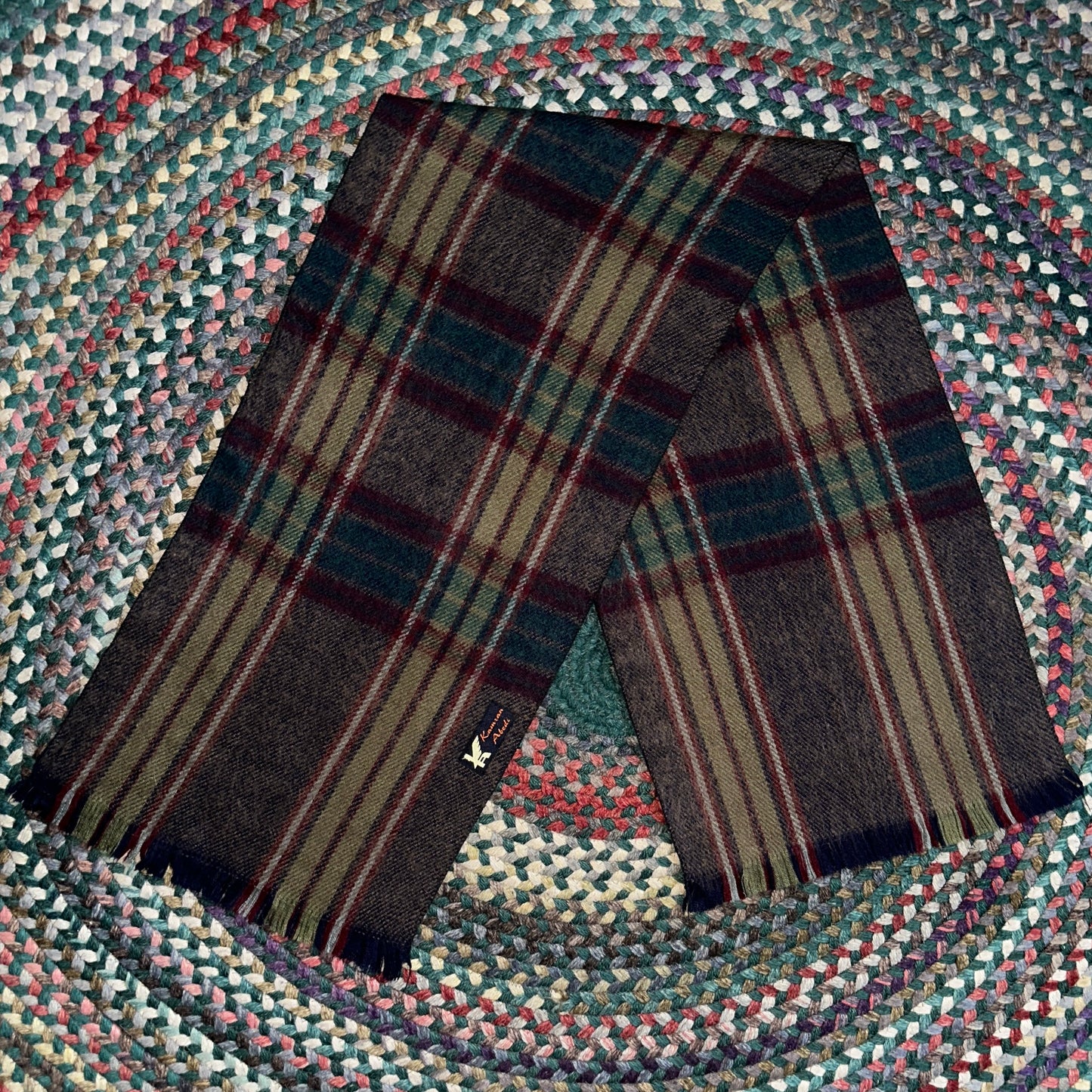 Teal and Brown Plaid Scarf