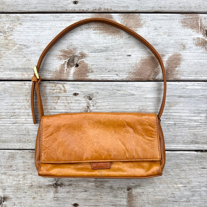 Tan Leather Baguette Bag