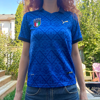 Italy Soccer Jersey with Collar, M - Cherry Buzz