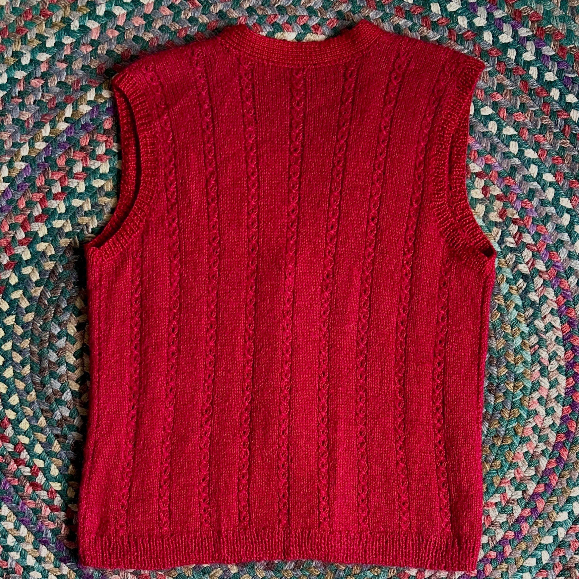 Red Sweater Vest, L - Cherry Buzz