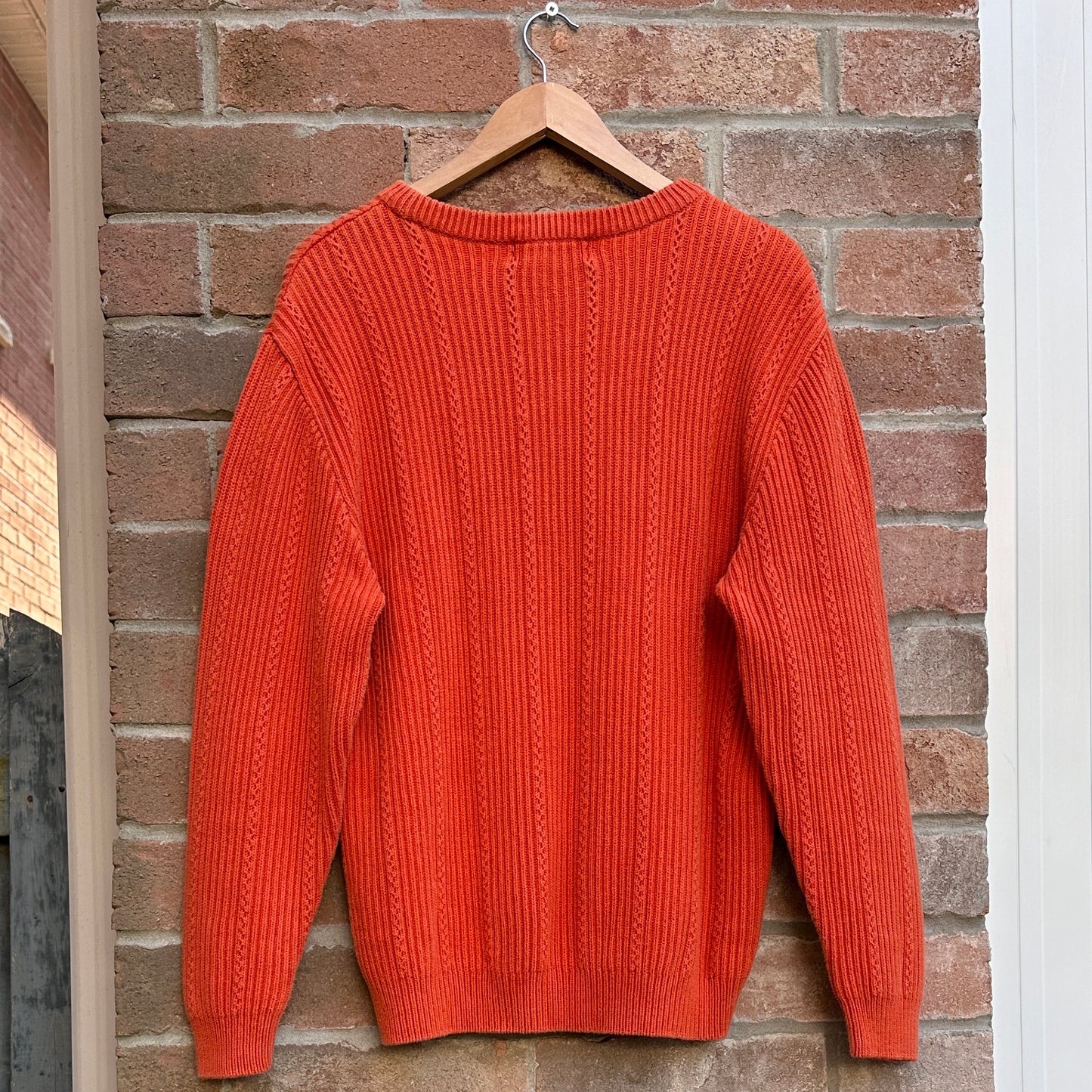 Chaps Orange Cotton Knit Crew Neck, M