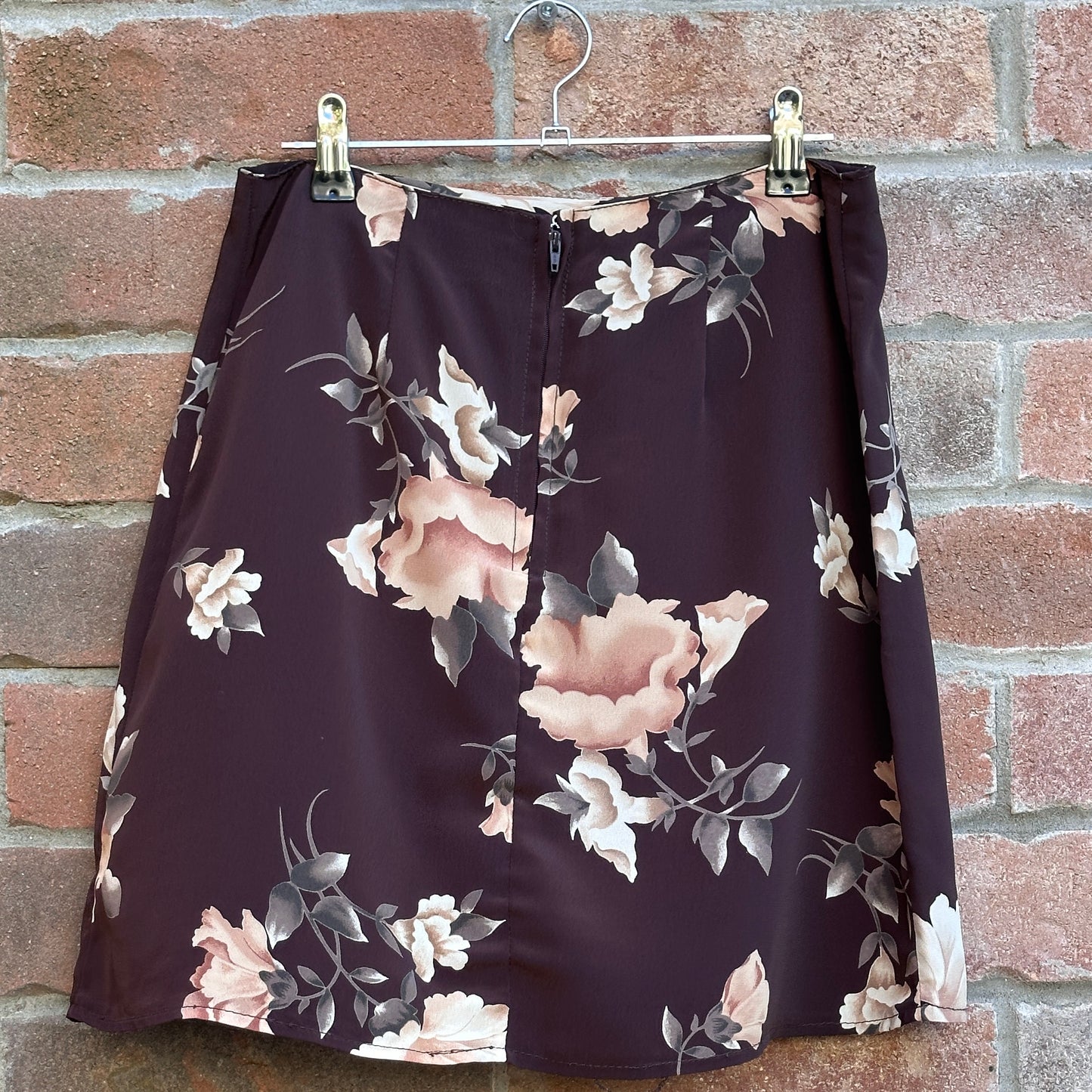 Smart Set 90s Brown Floral Mini Skirt, S