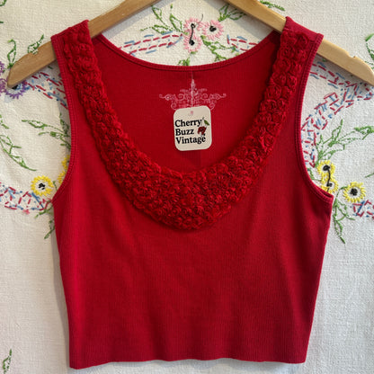 Tommy Hilfiger Red Crop Top, M
