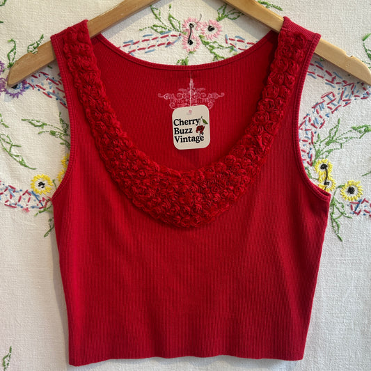 Tommy Hilfiger Red Crop Top, M