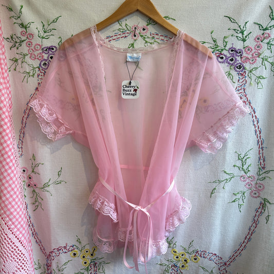 Fontina Dream Wear Pink Sheer Lace Cover, M