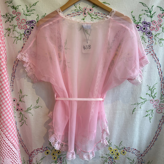 Fontina Dream Wear Pink Sheer Lace Cover, M