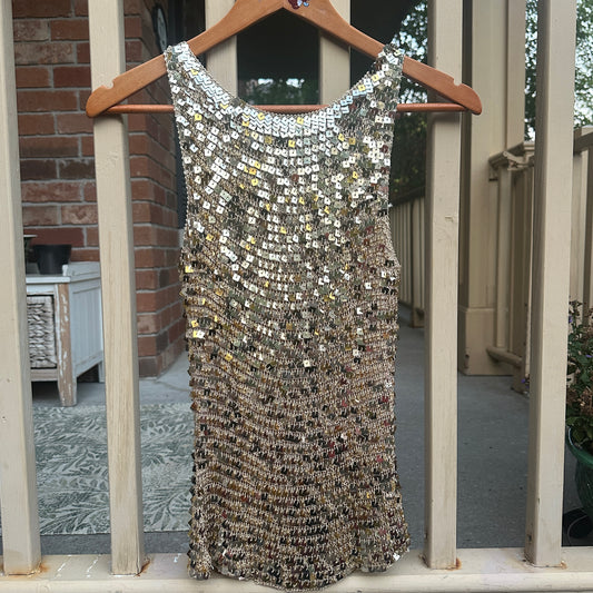 Gold Sequin Top, S