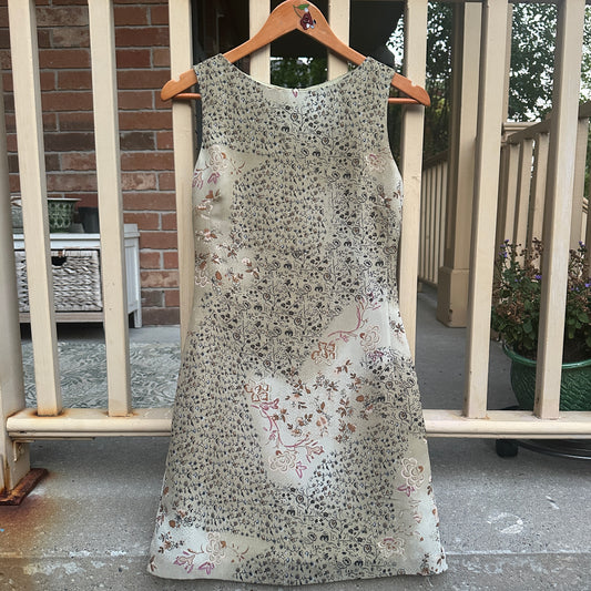 Green Floral Mini Dress, S