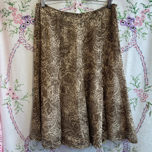 Brown Paisley Skirt, 32"