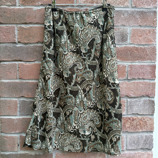 Green Paisley Skirt, 27"