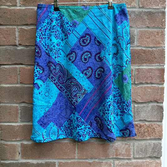 Blue and Purple Paisley Skirt, 32"