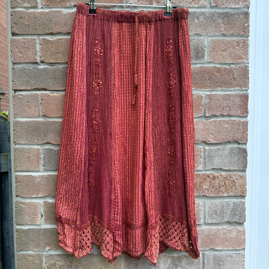 Orange Boho Skirt, 28"