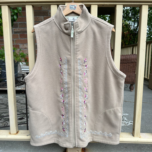 Carroll Reed Beige Fleece Vest, L