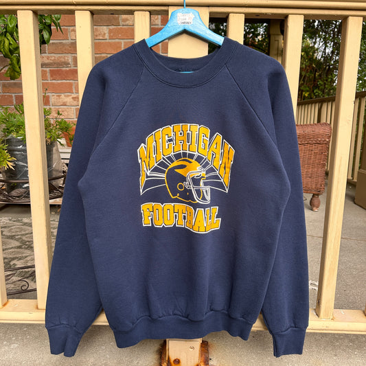 Michigan Football Navy Blue Crewneck, L