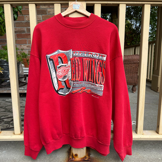 1993 Detroit Red Wings Hockey Red Crewneck, XL