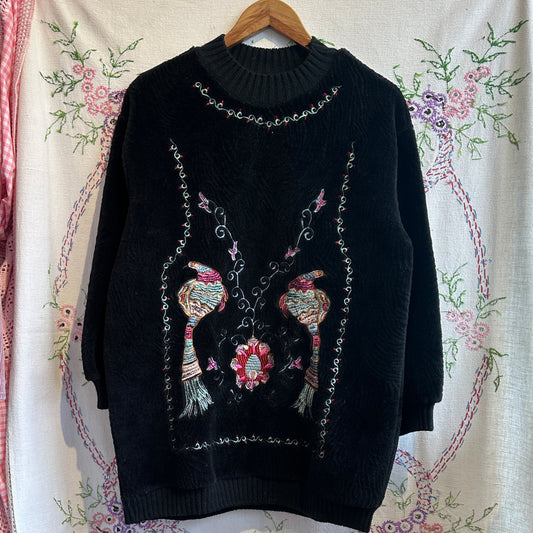 Black Fleece Embroidered Sweater, L