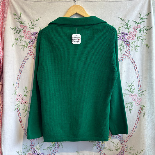 Green Knit Cardigan, L