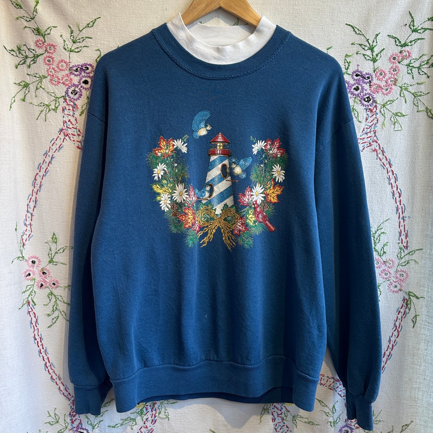 Blue Bird Crew Neck Sweater, L